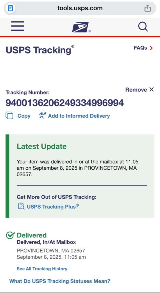 Delivery Proofs 1 Tracking Proof 1