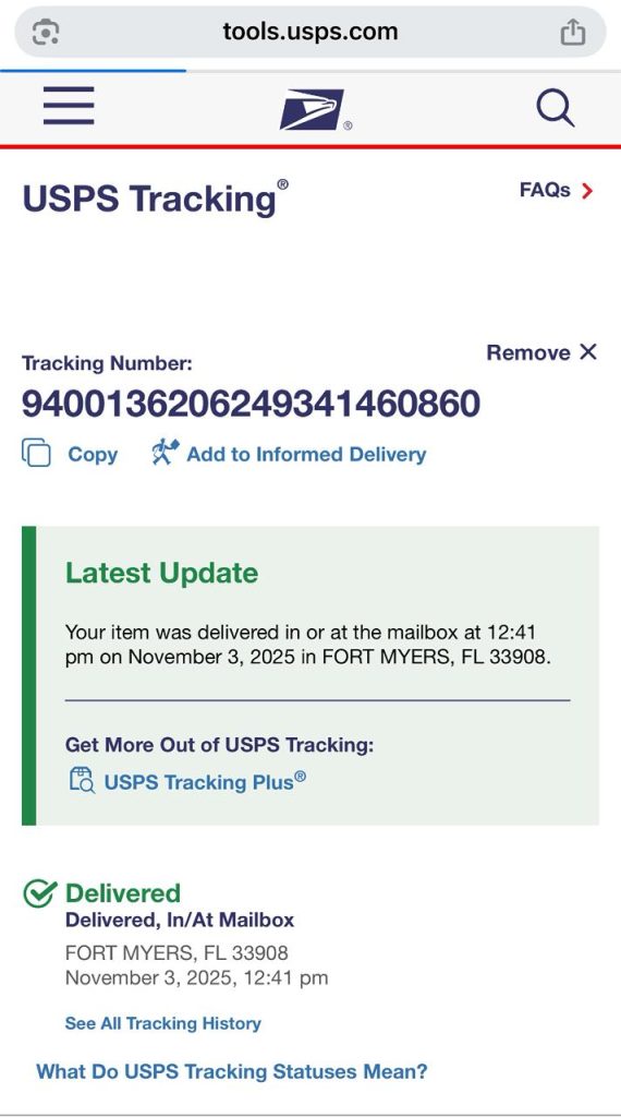 Delivery Proofs 3 Tracking Proof 3