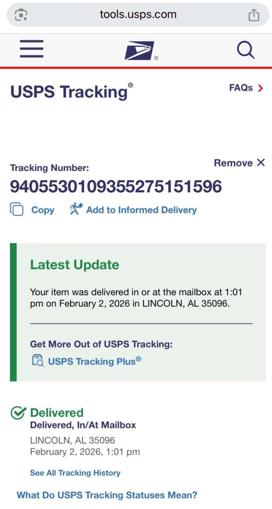 Delivery Proofs 8 Tracking Proof 8